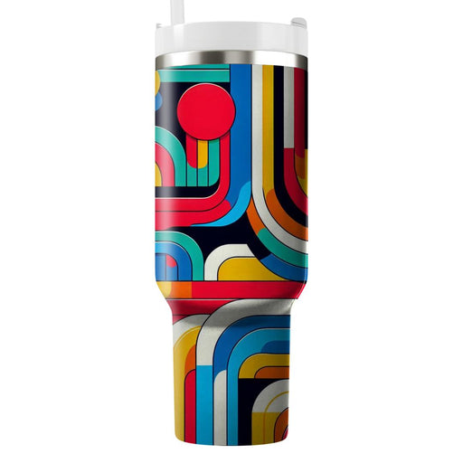 Bold Color Stripes  Tumblers With Lids