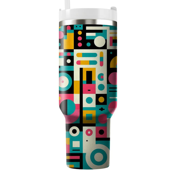 Funky Retro Mod Shapes  Personalized Tumblers