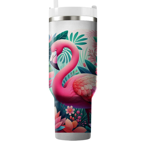 Tropical Flamingo Dreams  Unique Tumblers