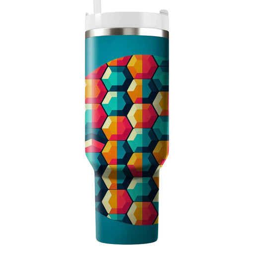 Vibrant Hexagon Mosaic  Tumbler Cups