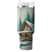 Winter Cozy Cabin Tumblers With Lids