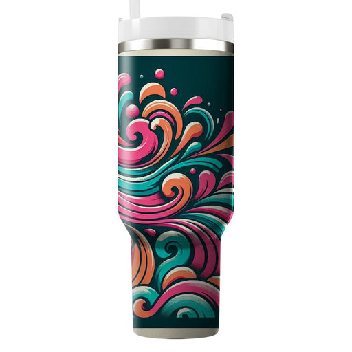 Vibrant Funky Swirls  Tumbler Cups