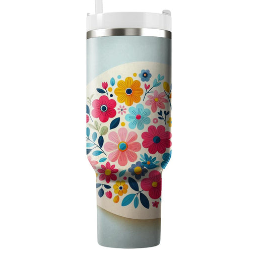 Whimsical Rainbow Blooms  Tumbler Cups