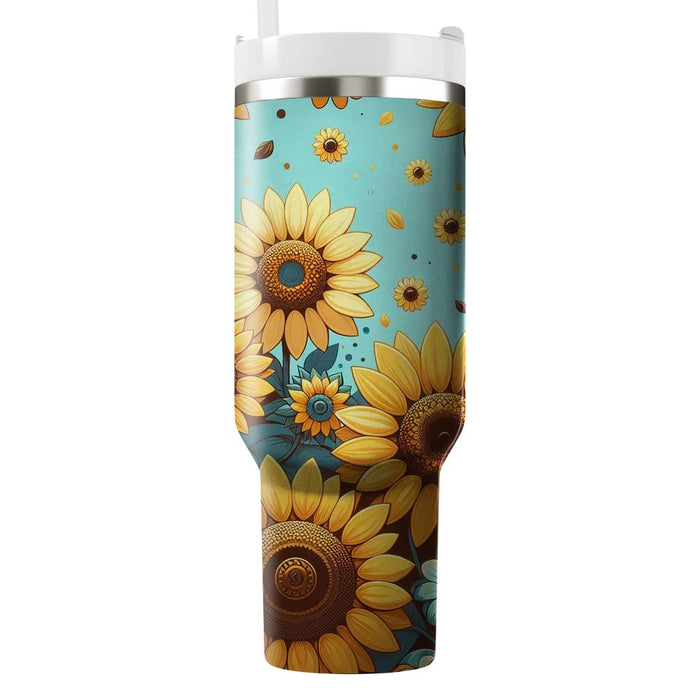 Whimsical Sunflower Field  Decorative Tumblers