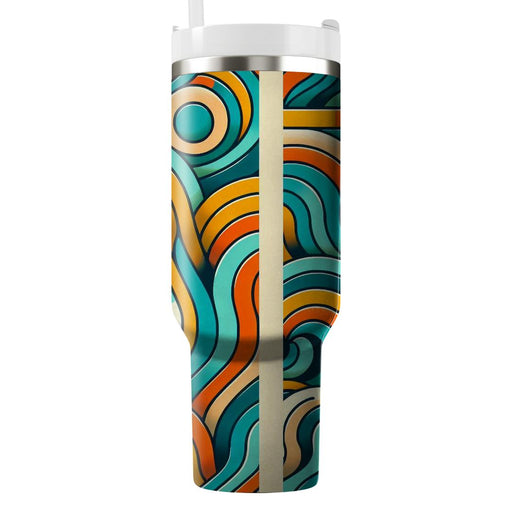 Retro Groove Waves  Tumbler Cups