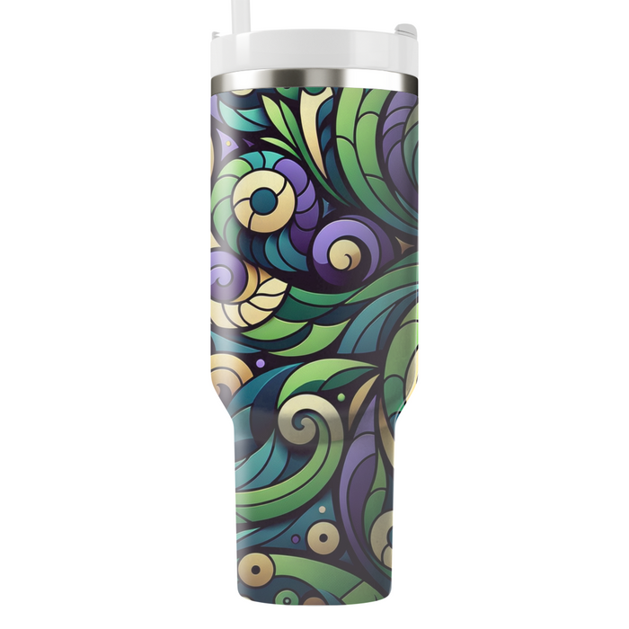 Abstract Spiral Garden Custom Tumblers