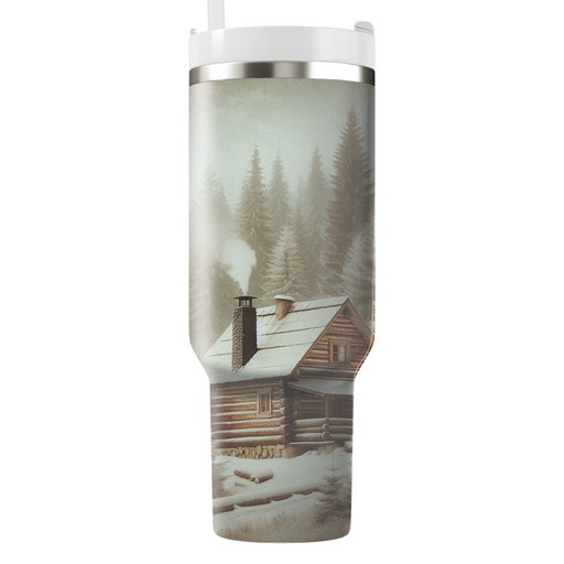 Winter Rustic Cabin  Custom Tumblers