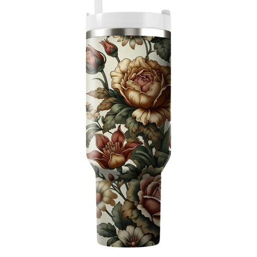 Vintage Floral Fusion  Personalized Tumblers