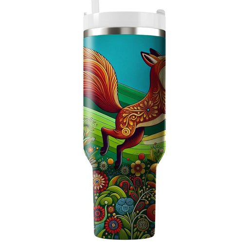 Whimsical Fox Meadow  Unique Tumblers