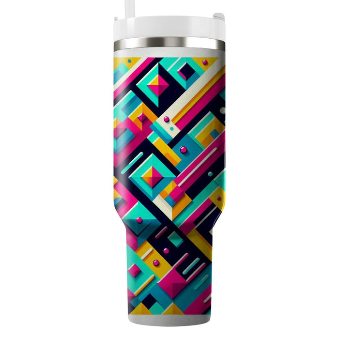 Bright Retro Diamonds  Tumblers With Lids