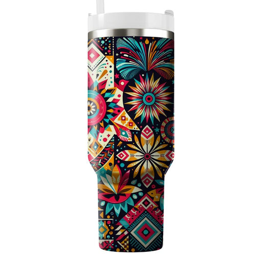 Vibrant Festival Collage  Custom Tumblers