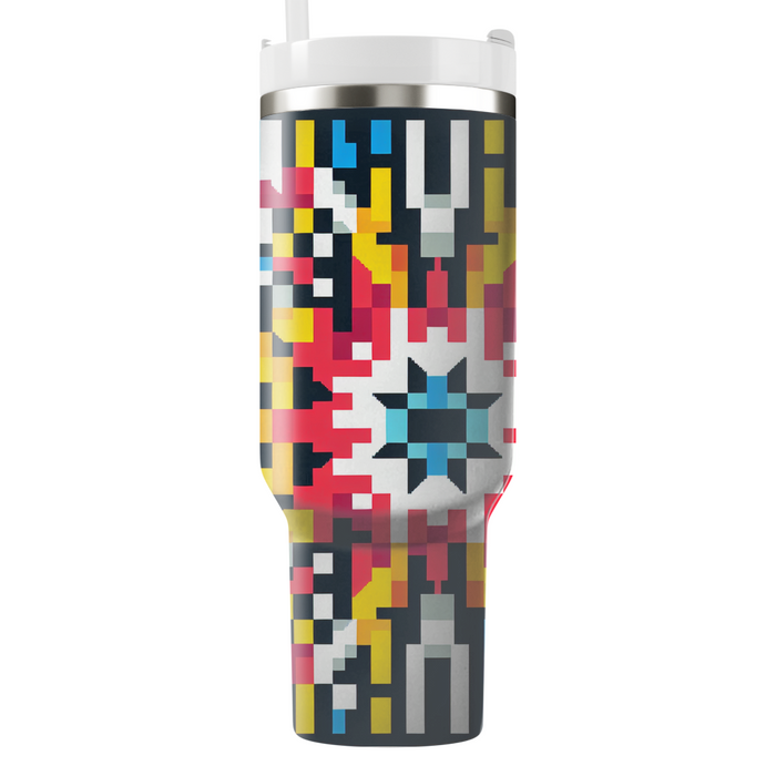 Pixelated Starburst Tumbler Cups