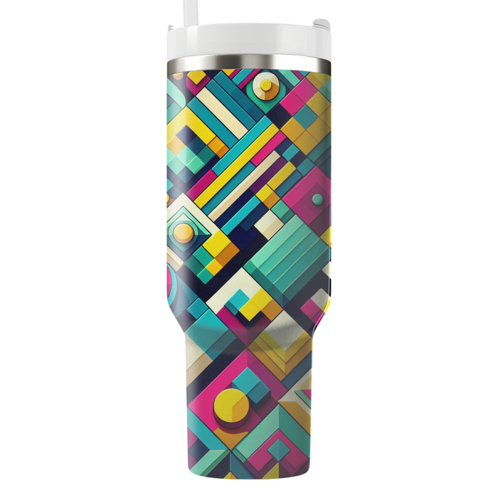 Funky Mosaic Tiles Travel Tumblers