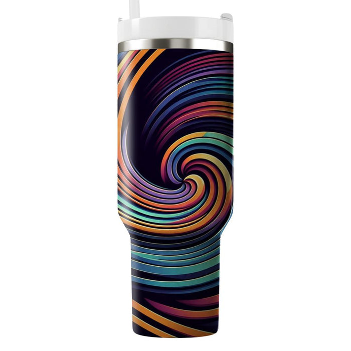 Dynamic Spiraling Stripes  Travel Tumblers