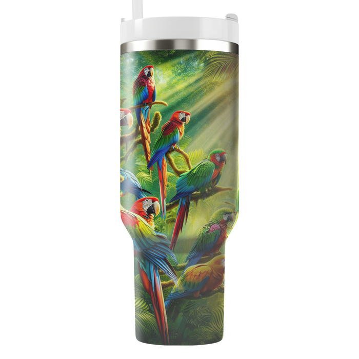 Vibrant Parrot Paradise  Tumbler Cups