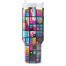 Vibrant Neon Mosaic  Personalized Tumblers