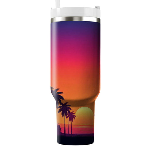 Vibrant Sunset Silhouettes  Personalized Tumblers