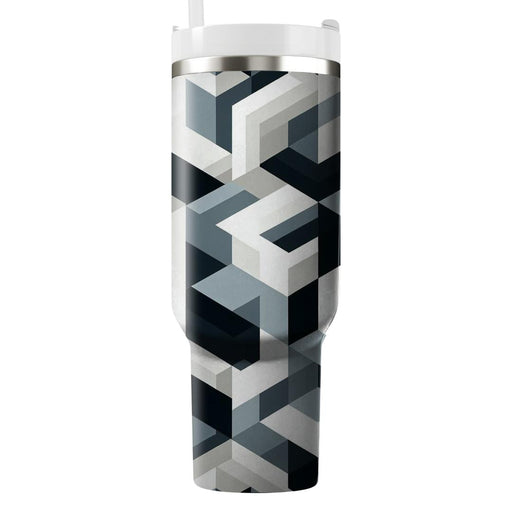 Geometric Herringbone Elegance  Travel Tumblers