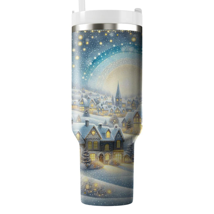 Winter Snowy Night Delight  Travel Tumblers