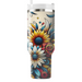 Bold Floral Mosaic  Tumblers With Lids