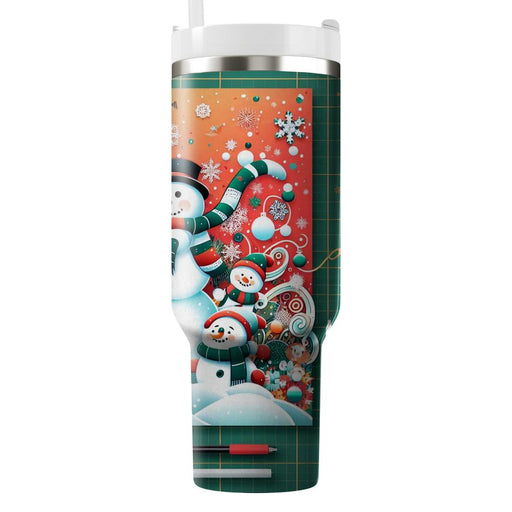 Winter Cheerful Snowmen  Insulated Tumblers