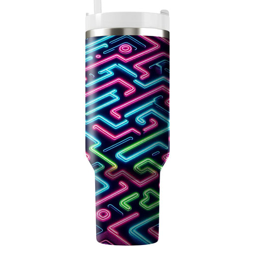 Retro Neon Maze  Custom Tumblers