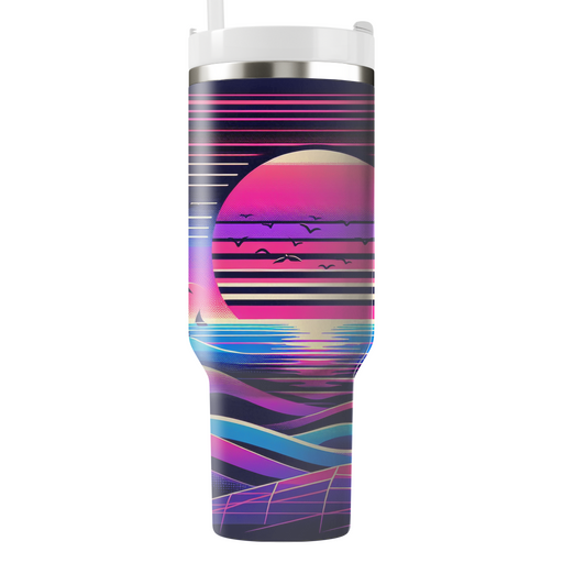 Retro Wave Paradise Insulated Tumblers