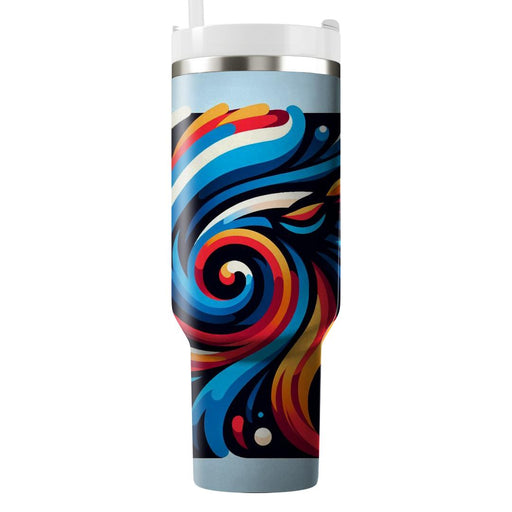 Bold Artistic Brush Swirls  Decorative Tumblers