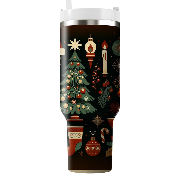 Retro Festivities - Holiday Celebration  Custom Tumblers