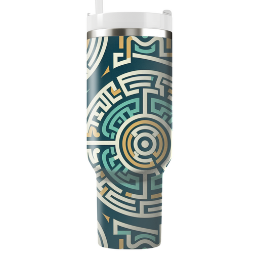 Circular Labyrinth Patterns Decorative Tumblers