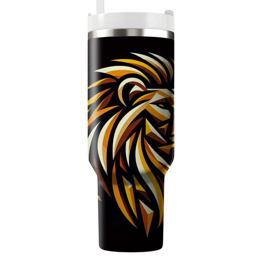 Geometric Lion Roar  Travel Tumblers