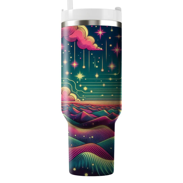 Retro Futurism Landscape  Custom Tumblers