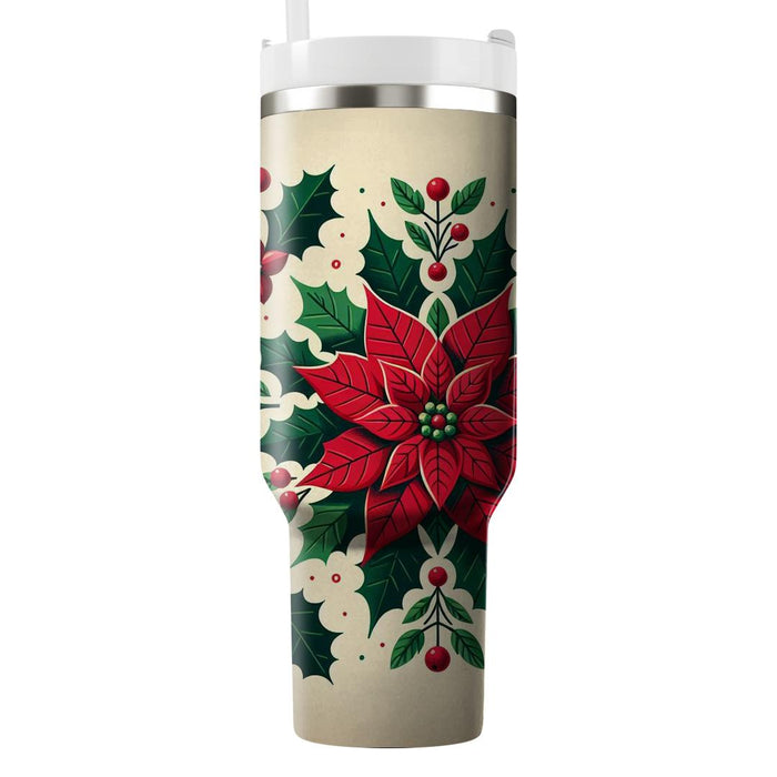 Winter Wonderland Poinsettia  Tumbler Cups