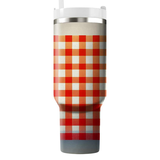 Charming Gingham Check  Custom Tumblers