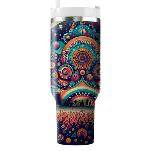 Vibrant Festival Tapestry  Tumbler Cups