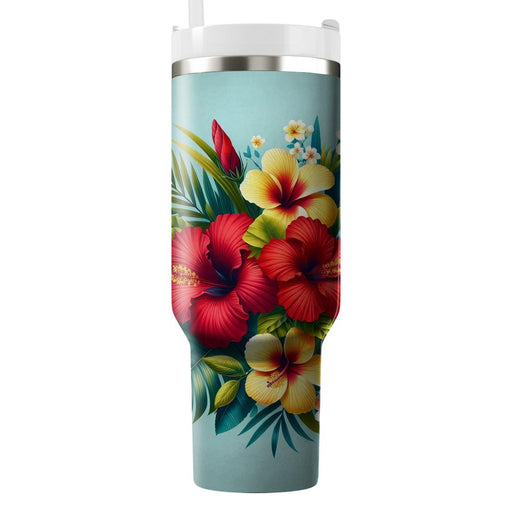 Tropical Floral Burst  Personalized Tumblers