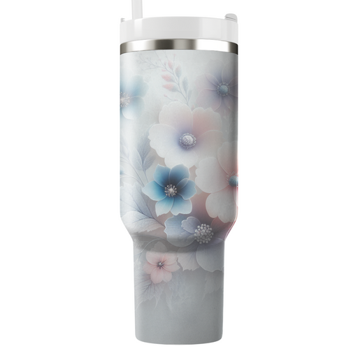 Frosted Floral Wonder  Unique Tumblers