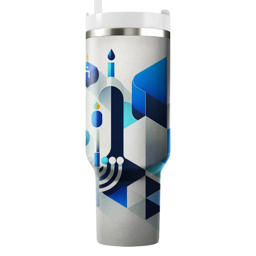 Geometric Harmony - A Minimalist Hanukkah  Decorative Tumblers