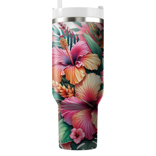 Tropical Floral Harmony  Tumblers With Lids