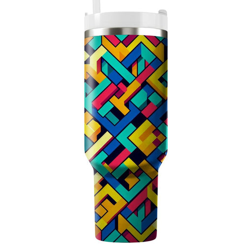 Vibrant Geometric Harmony  Tumblers With Lids