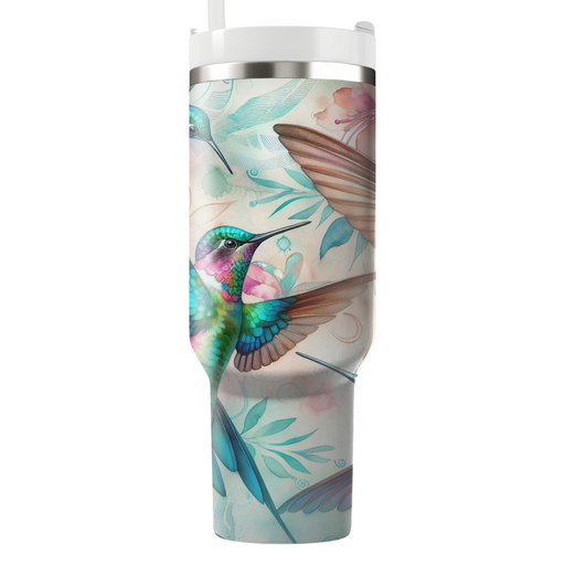 Watercolor Hummingbird Harmony  Personalized Tumblers