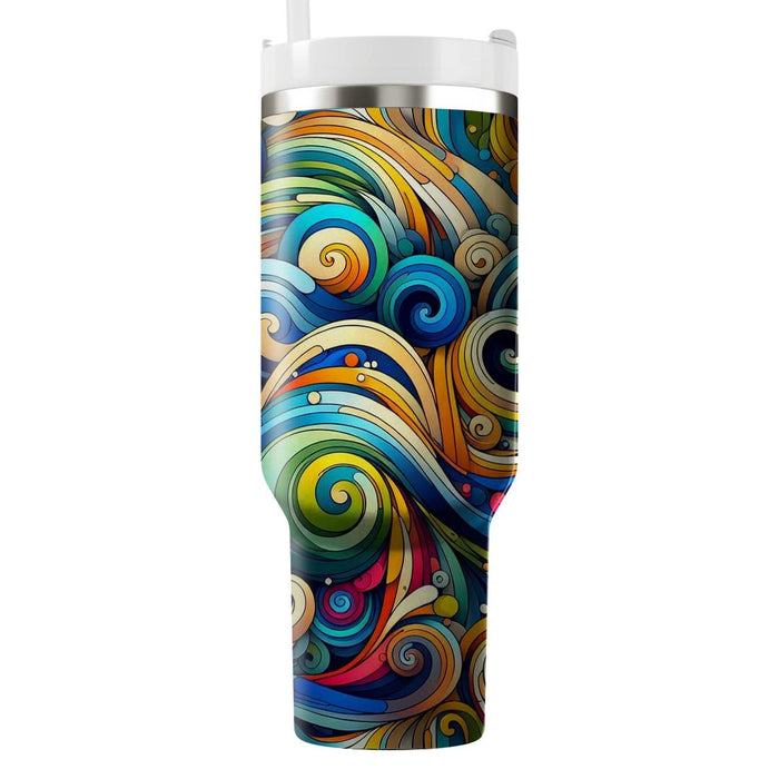 Vivid Swirl Pattern  Tumblers With Lids