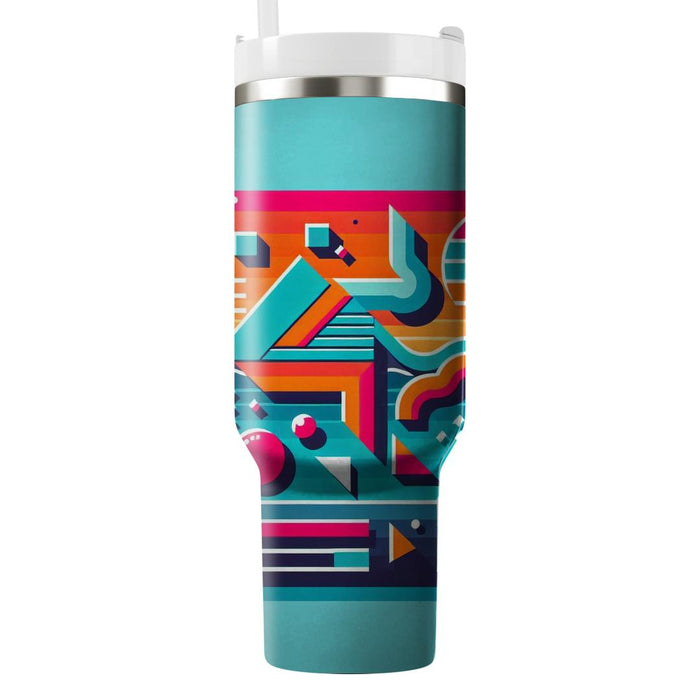 Bright 80s Geometric  Insulated Tumblers