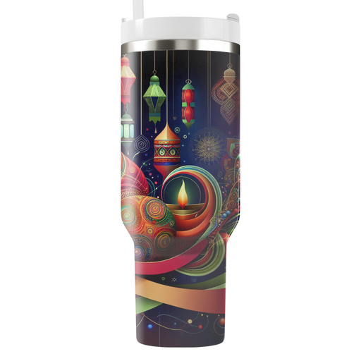 Abstract Global Celebration Tumblers With Lids