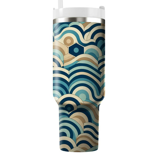 Abstract Hexagon Waves  Custom Tumblers