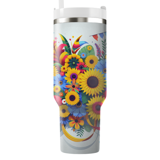 Summer Floral Fiesta  Personalized Tumblers