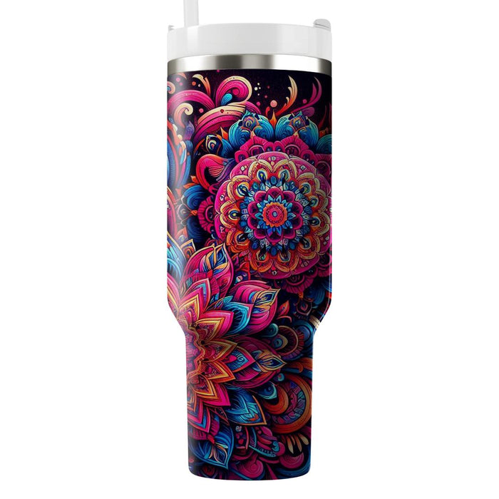 Vibrant Festival Patterns  Personalized Tumblers