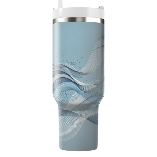 Abstract Wave Lines  Tumblers With Lids