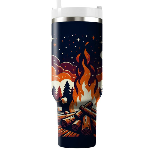 Vintage Campfire Nights  Tumblers With Lids