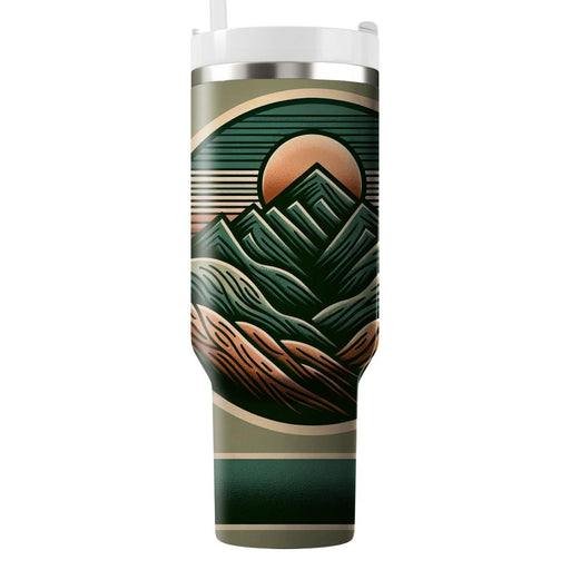 Vintage Mountain Scene  Travel Tumblers